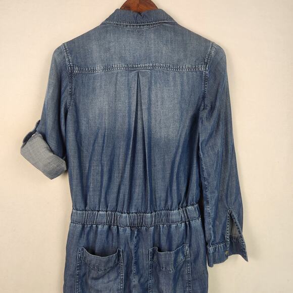 Cloth and Stone Tab Sleeve Utility Jumpsuit Women’s SZ XS 100% Tencel EUC - Picture 5 of 16